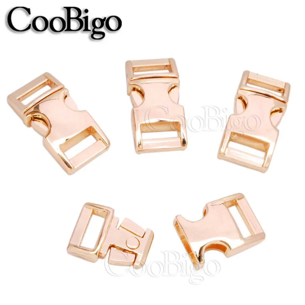 Side Release Buckles 550 Paracord Bracelet Buckle Braid Wristband Closure Metal for Bag Tactical Backpack Accessories 10mm 5pcs