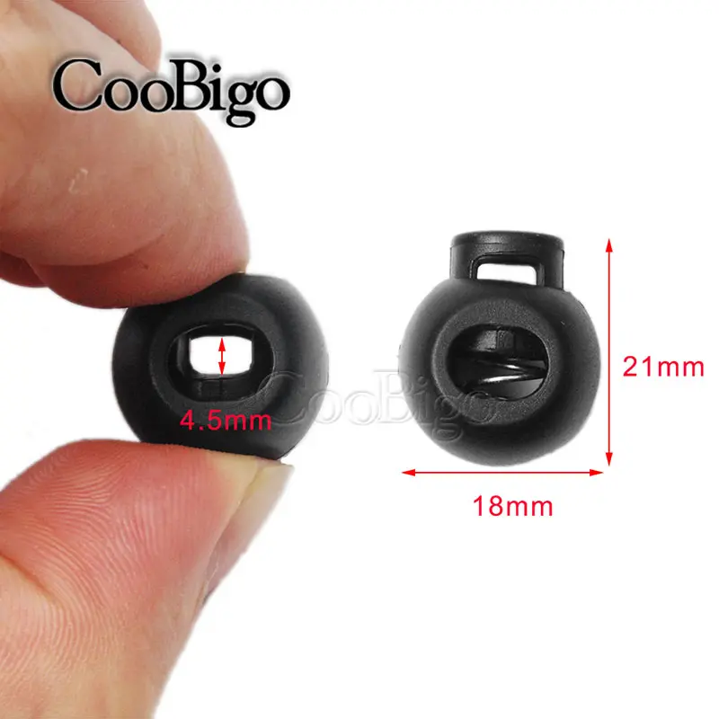 10pcs Plastic Cord Lock Stopper Toggle Clip Round Ball for Paracord Rope Drawstring Shoelace Backpack Sportswear DIY Accessories