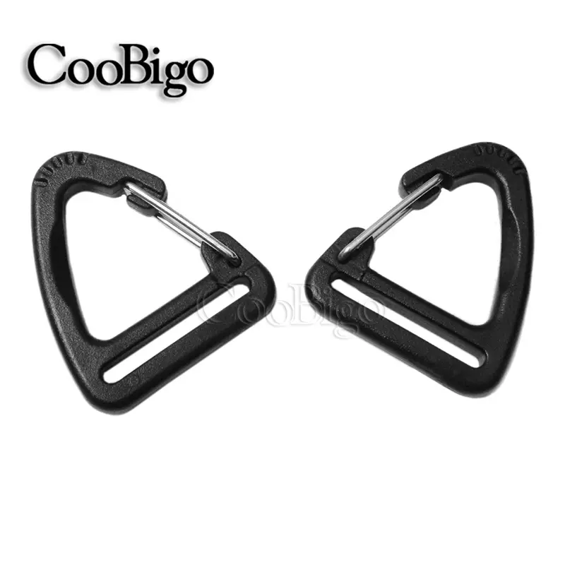 1''Plastic Triangle Carabiner Buckles Clip Hook Keychain Keyring Webbing Strap Backpack Camping Hiking Outdoor Accessories 10pcs