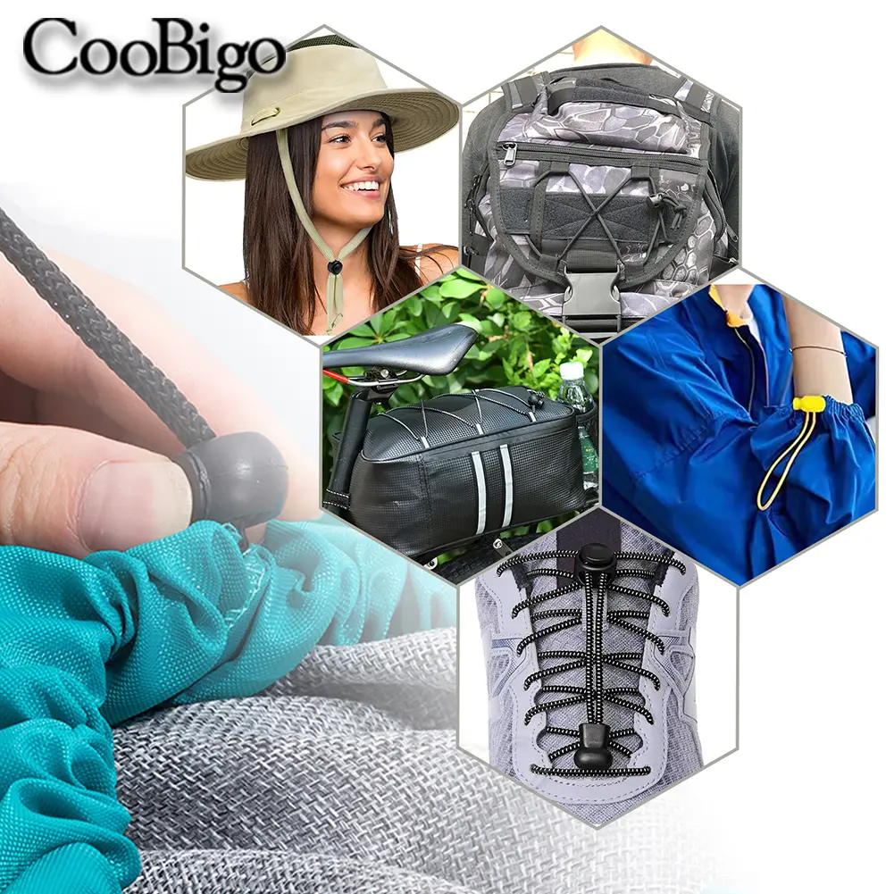 10pcs Plastic Cord Lock Stopper Toggle Clip Round Ball for Paracord Rope Drawstring Shoelace Backpack Sportswear DIY Accessories
