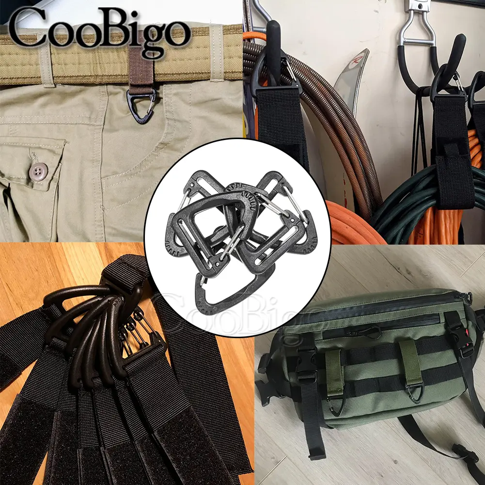 1''Plastic Triangle Carabiner Buckles Clip Hook Keychain Keyring Webbing Strap Backpack Camping Hiking Outdoor Accessories 10pcs