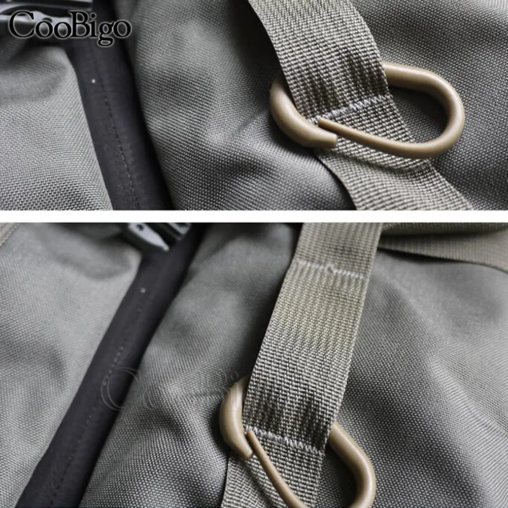 5pcs Plastic Carabiner D-Ring Locking Buckle Hanging Hook Keychain for Outdoor Molle Tactical Backpack Bags Kering Accessories