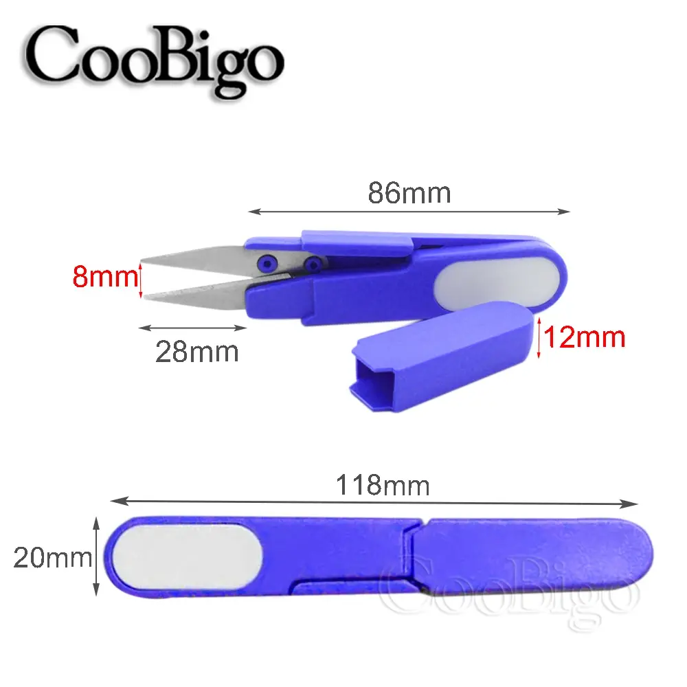 1pcs Portable Fishing Scissors Handle Safety Cover Plastic Cross-stitch Cutter Tool Thread Embroidery Sewing DIY Craft Supplies