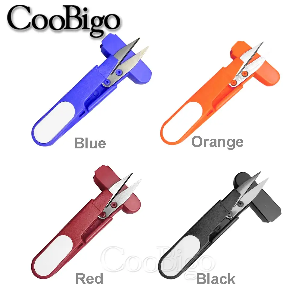 1pcs Portable Fishing Scissors Handle Safety Cover Plastic Cross-stitch Cutter Tool Thread Embroidery Sewing DIY Craft Supplies