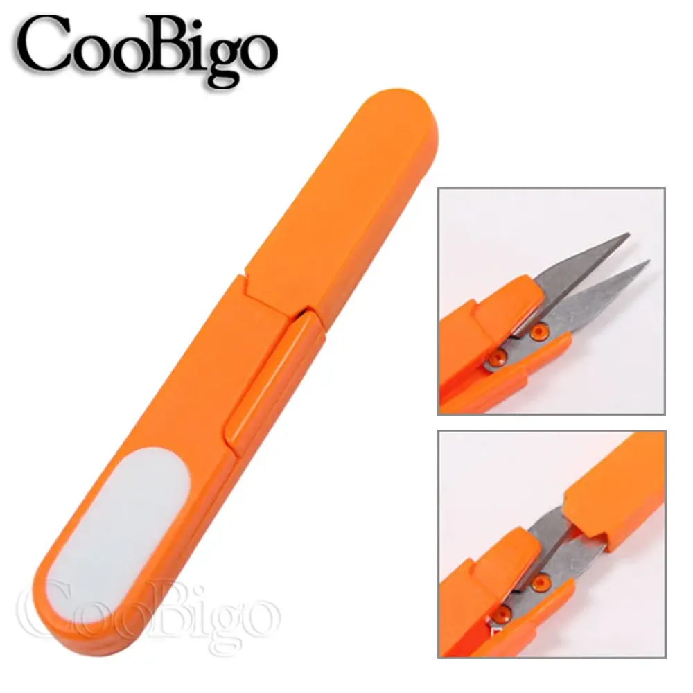 1pcs Portable Fishing Scissors Handle Safety Cover Plastic Cross-stitch Cutter Tool Thread Embroidery Sewing DIY Craft Supplies