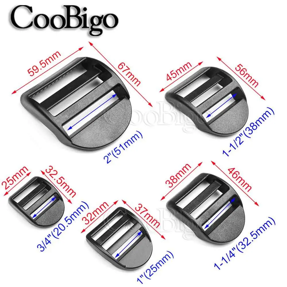 5pcs Plastic Ladder Lock Buckle Backpack Strap Buckles Adjustable Webbing Luggage Bag Belt DIY Accessories 20 26 32 38 50mm