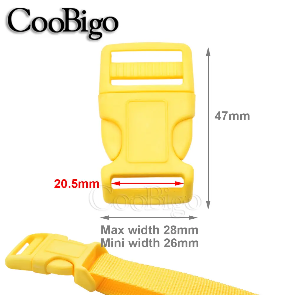 Side Release Buckle Clasps Curved Contoured Plastic Colorful Outdoor Camping Backpack Webbing Paracord Tactical Strap 20mm