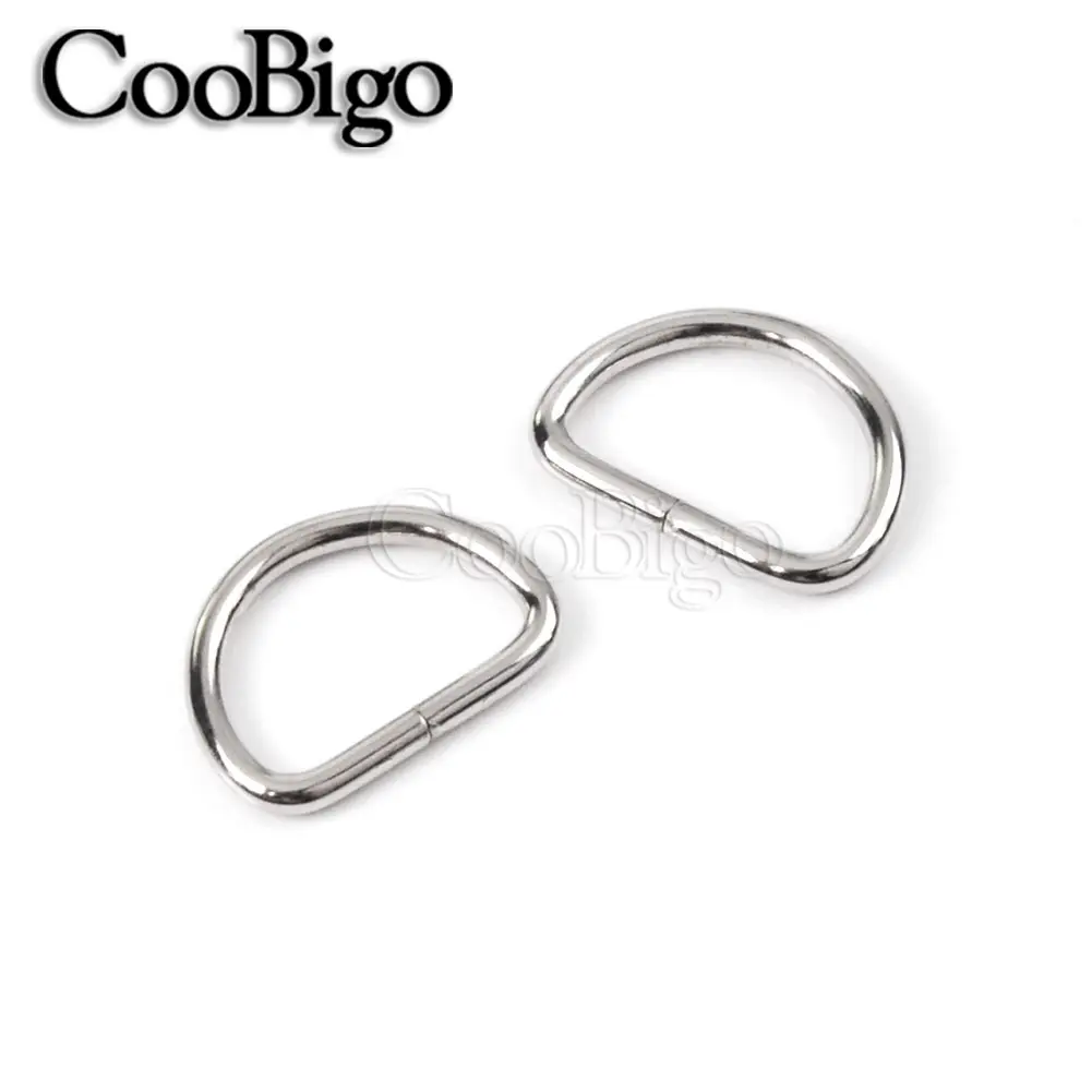 10pcs Metal D Ring Dee Loop Buckles for Outdoor Backpacks Straps Tactical Belt Plated Silver Color Non-Welded 10 20 32 38 50 mm