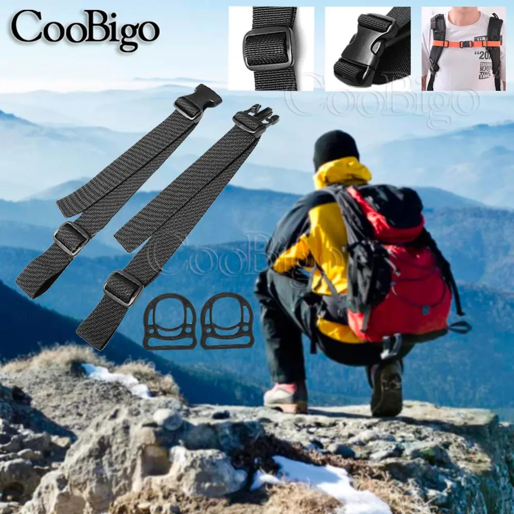 1Pcs 1" Outdoor Camping Tactical Backpack Chest Harness Strap Webbing Sternum Adjustable Dual Release Buckle D Ring Bags Strap