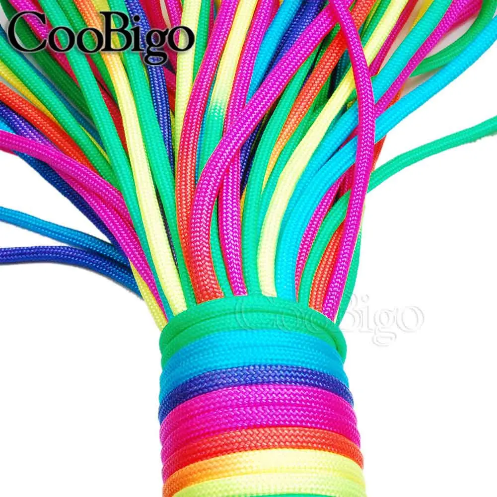 4mm Rainbow Paracord Rope 550 Parachute Cord 7 Strand Core Mil Spec Type III Outdoor Climb Camp Tent Survival Bracelet 10-328ft
