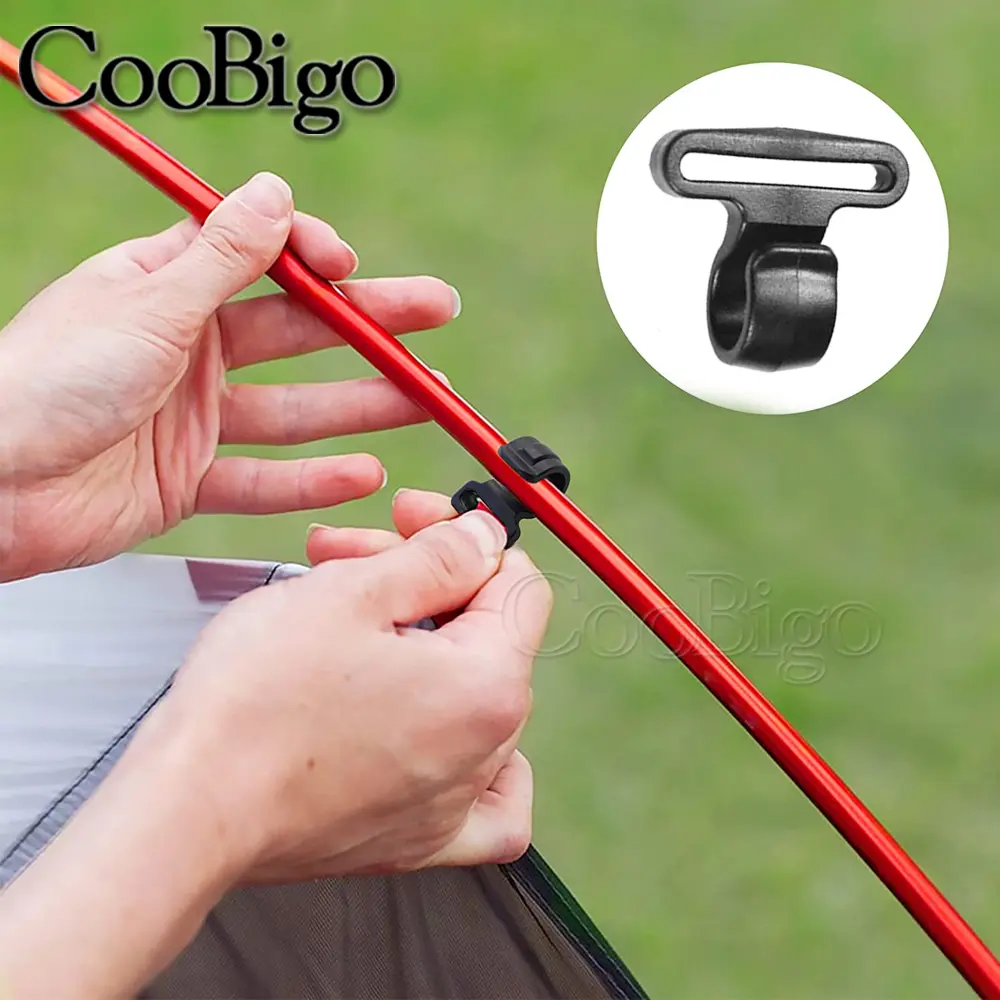 5pcs Plastic Mini Hook Clip Tent Pole Hooks Camping Awning Caravan Rope Clamp Outdoor Windproof Webbing Strap Accessories 25mm