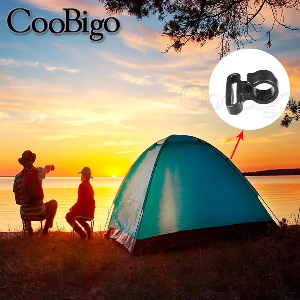 5pcs Plastic Mini Hook Clip Tent Pole Hooks Camping Awning Caravan Rope Clamp Outdoor Windproof Webbing Strap Accessories 25mm