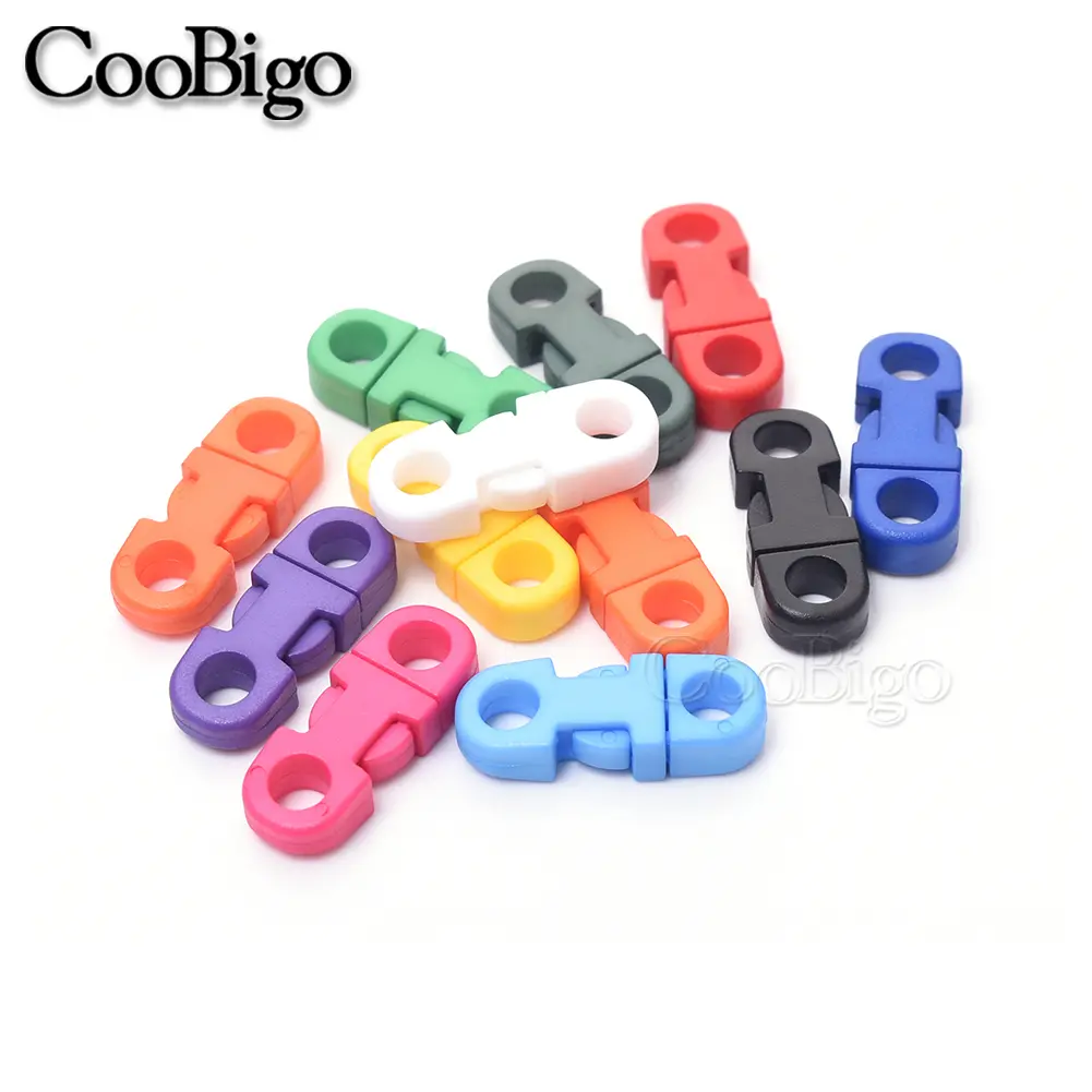 10pcs Colorful 2 Hole 5mm Safety Clasp Straight Side Release Buckle For Outdoor Paracord Bracelet Camp Tent Rope Accessories