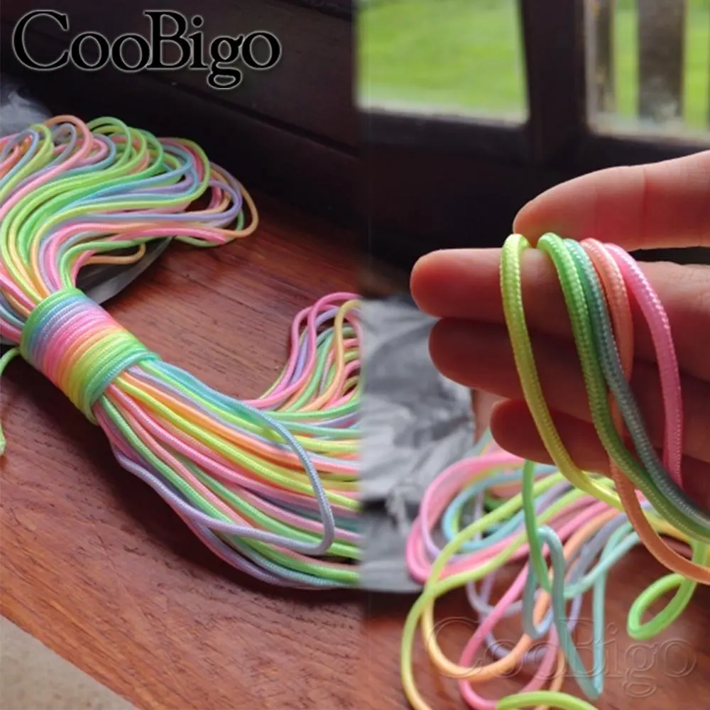 3mm Rainbow Parachute Cord Lanyard Braided Rope for Paracord Bracelet DIY Keychain Survival Wristband Outdoor Camping Tent Parts