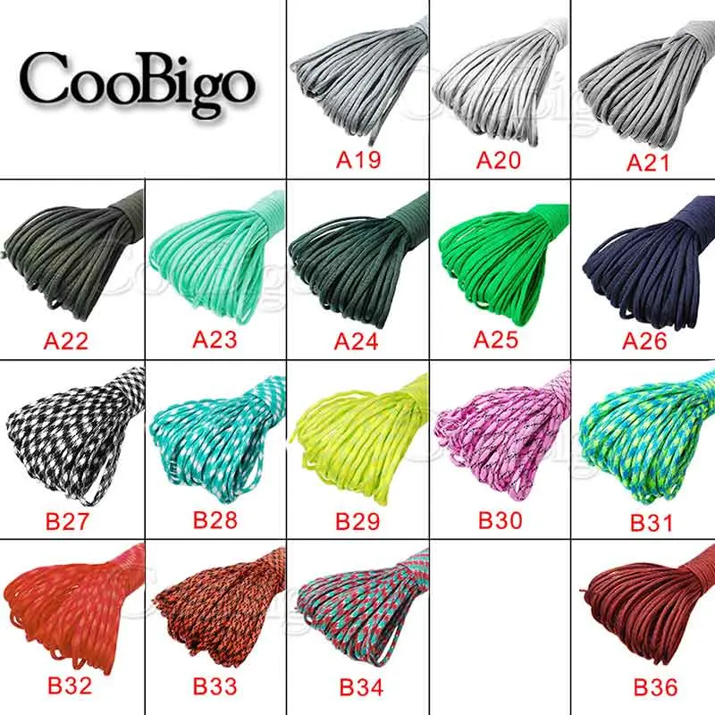 Dia.4mm Parachute 550 Cord 7 Strand Core Lanyard Tent Rope Outdoor Survival Climbing Camping Paracord Bracelet DIY Accessories