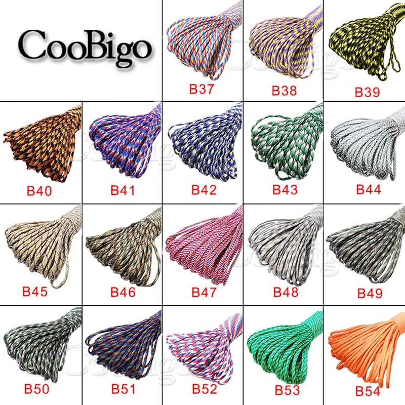 Dia.4mm Parachute 550 Cord 7 Strand Core Lanyard Tent Rope Outdoor Survival Climbing Camping Paracord Bracelet DIY Accessories