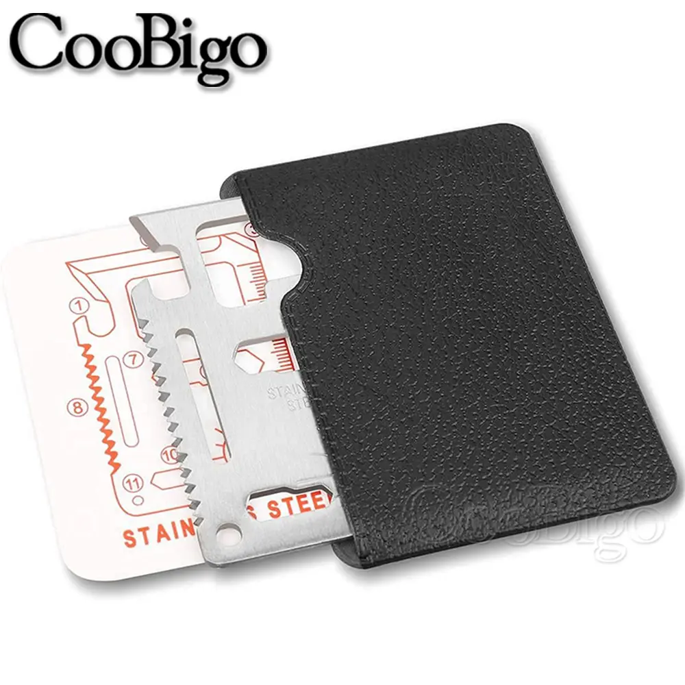 11 in 1 Credit Card Knife Pocket Bottle Opener Lock Pick Outdoor Hunting Camping Hiking Tactical Survival Multifunctional Tools