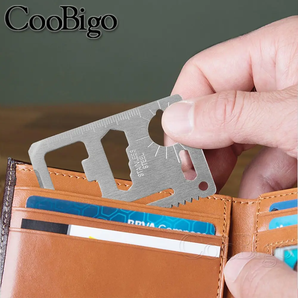 11 in 1 Credit Card Knife Pocket Bottle Opener Lock Pick Outdoor Hunting Camping Hiking Tactical Survival Multifunctional Tools