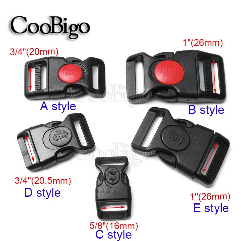 5pcs Plastic Side Release Lock Buckle Curved Paracord Bracelet Clips for Outdoor Camping Backpack Bag Accessorise 15mm 20mm 25mm