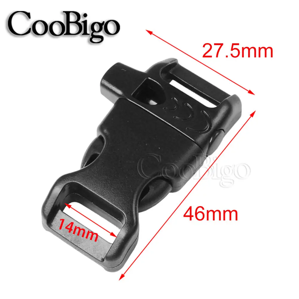 10pcs Plastic Whistle Buckles Paracord Bracelet Clasp Side Release Fastener Outdoor Camp Backpack Emergency Survival Accessories