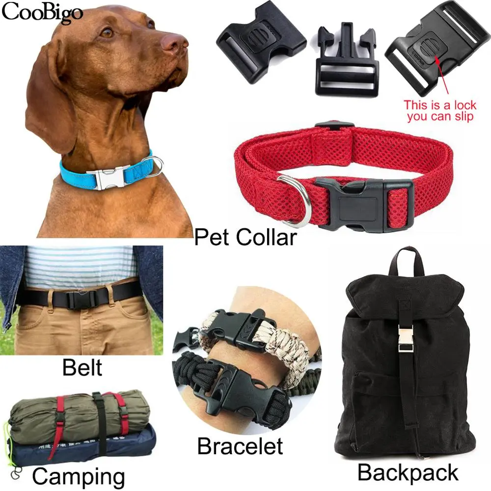 50pcs Paracord Bracelet Buckle Curved Side Release Buckles for DIY Parachute Wristband Pet Collar Outdoor Camp Strap 10mm
