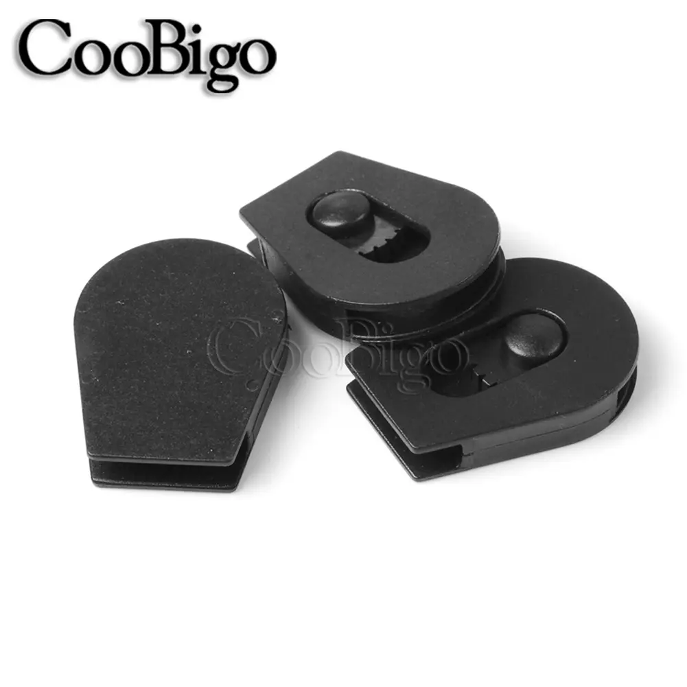 10pcs Plastic Cord Lock Ends Stopper Wheel Pull Strings Clip Shoelace Rope Clamp for Backpack Bag Paracord Clothing Accessories