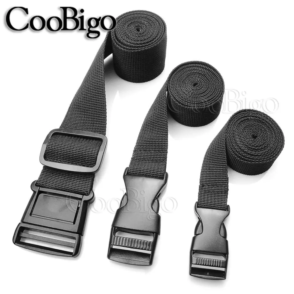 2pcs 120CM Side Release Buckle Tighten Strap Tied Band Outdoor Camping Sleeping Bag Mattress Tent Tactical Backpack Belt Webbing