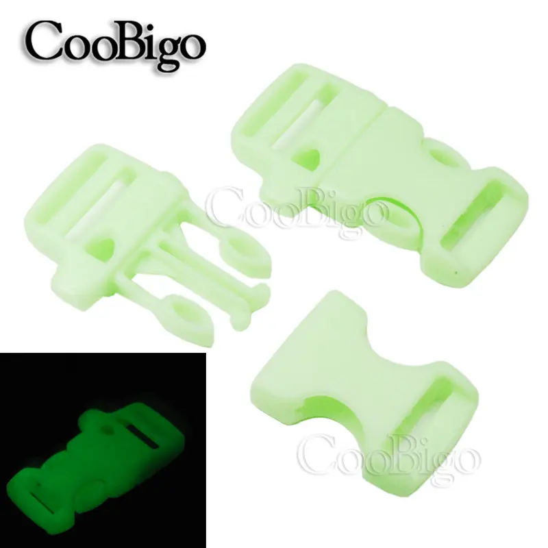 12pcs Whistle Buckles Paracord Bracelet Clasp Plastic Clips Glow in the Dark for Outdoor Camp Backpack Survival Accessories 17mm