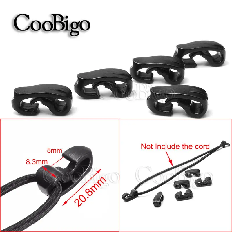 25pcs External Strapping Plastic Buckle Snap Hook Elastic Rope Cord Bungee Ties Down Outdoor Backpack Bag Parts Accessories