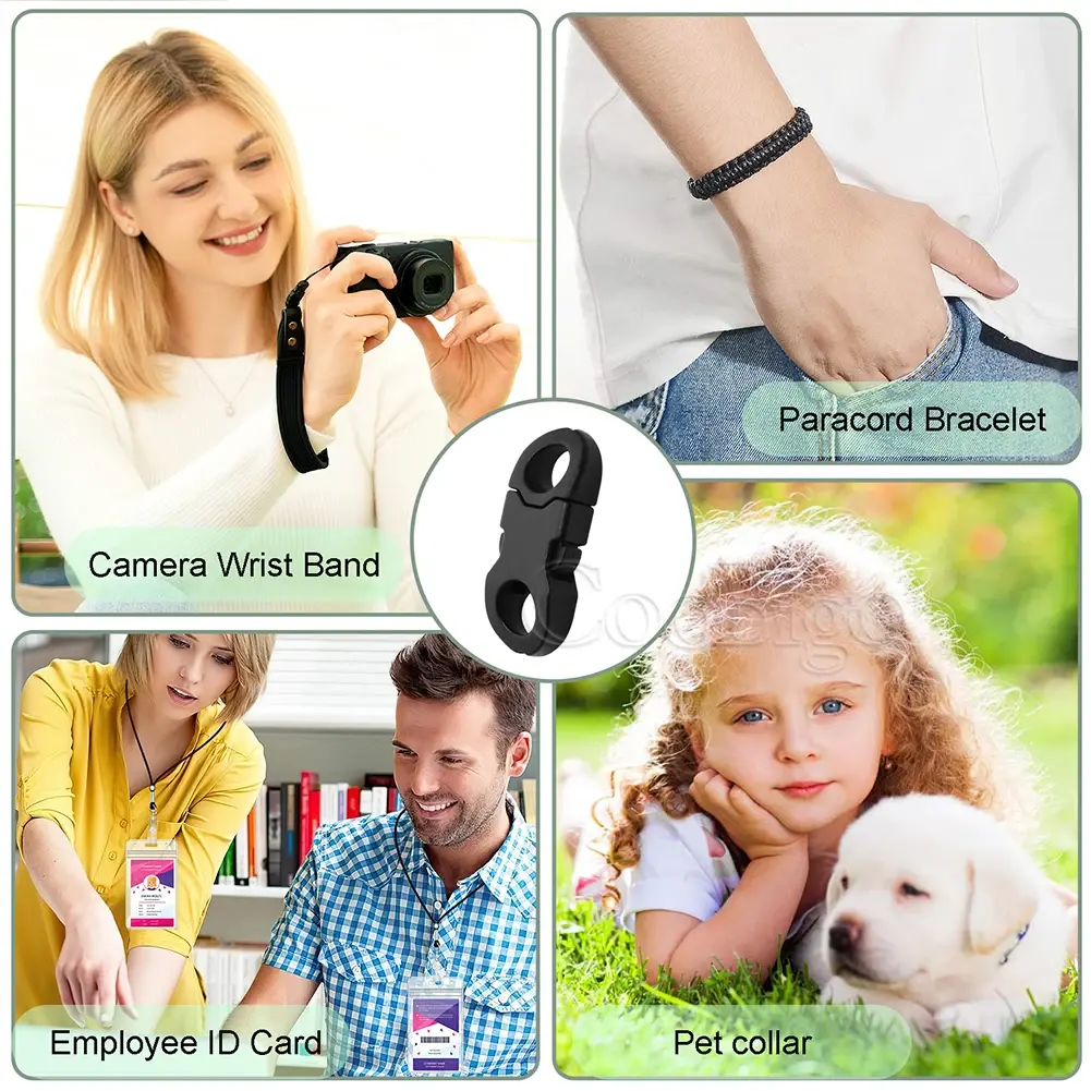 12pcs Mini Side Release Buckle Curved Parachute 550 Paracord Bracelet DIY Dog Collar Strap Webbing Outdoor Camping Backpack