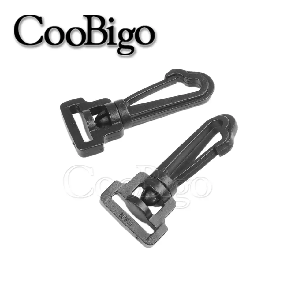 Plastic Snap Hook Swivel Clasp Clip Webbing Outdoor Backpack Straps Luggage Bag Keychain Lanyards DIY Accessories Black 5pcs