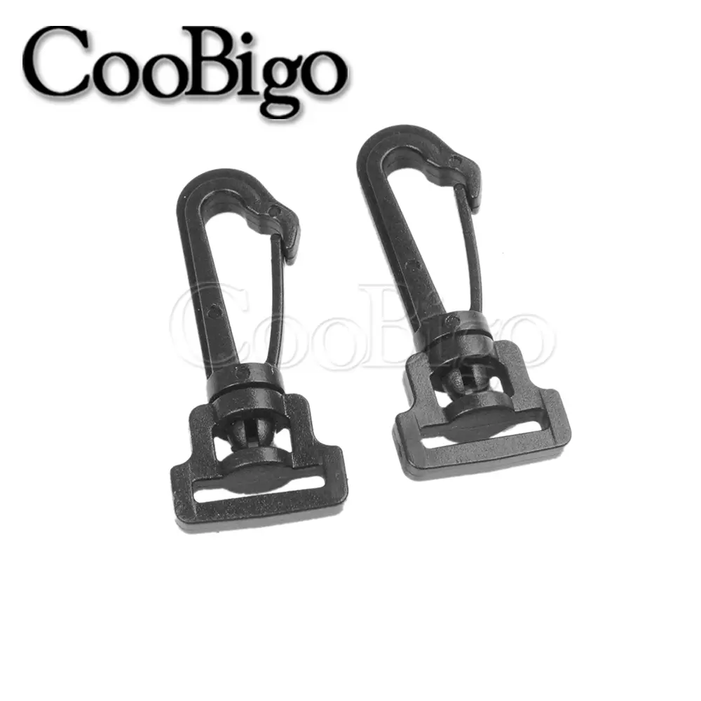 Plastic Snap Hook Swivel Clasp Clip Webbing Outdoor Backpack Straps Luggage Bag Keychain Lanyards DIY Accessories Black 5pcs