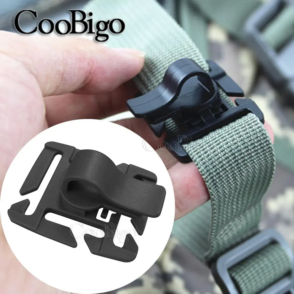 5pcs Molle Backpack Webbing Tube Clip Holder Buckle Hose Clamp Tactical Swivel Sternum Strap Outdoor Camping Water Pipe Tools