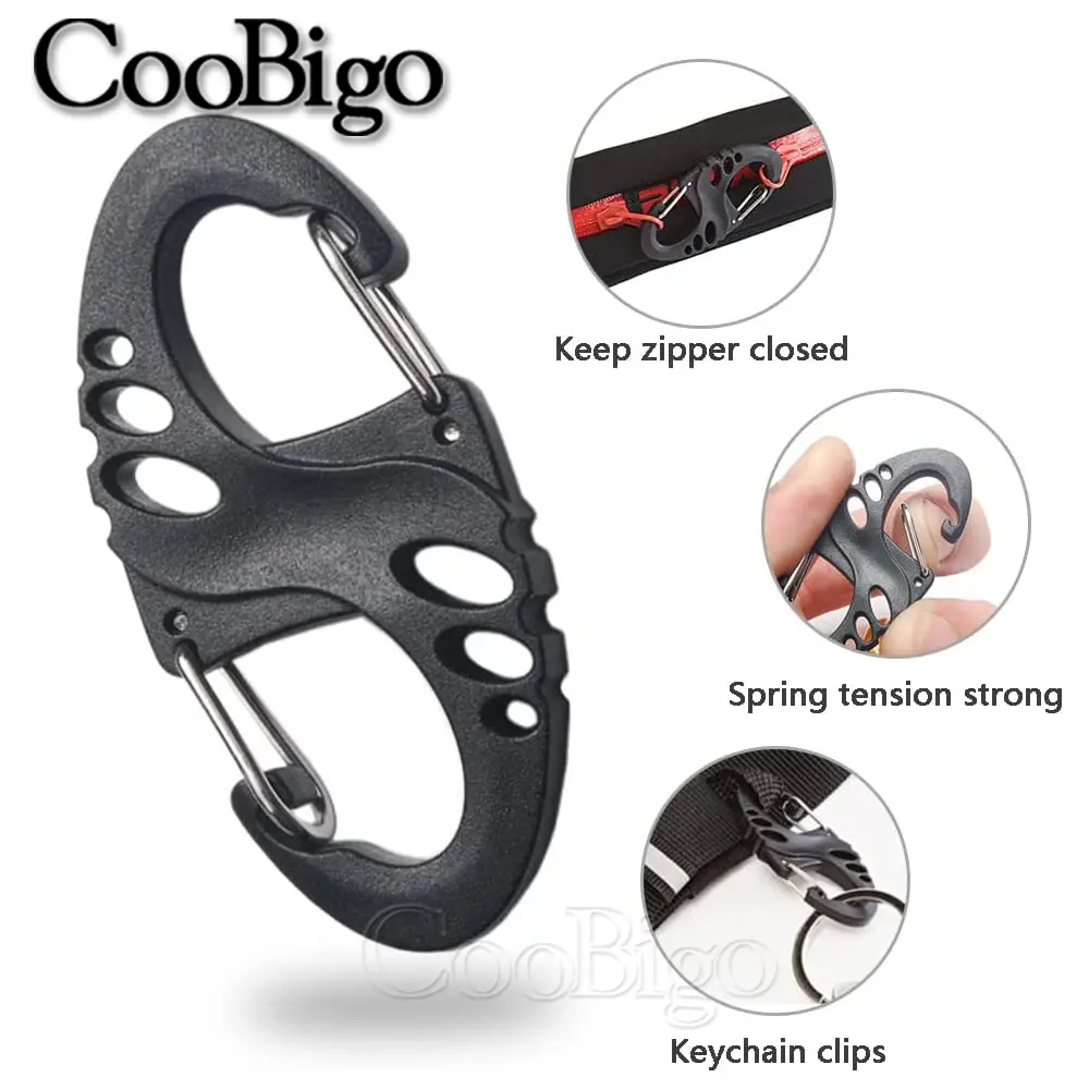 10pcs Carabiner S Shape Snap Hook Buckle for Keychain Key Ring Outdoor Camping Backpack Climbing Paracord Lanyard DIY Accessory