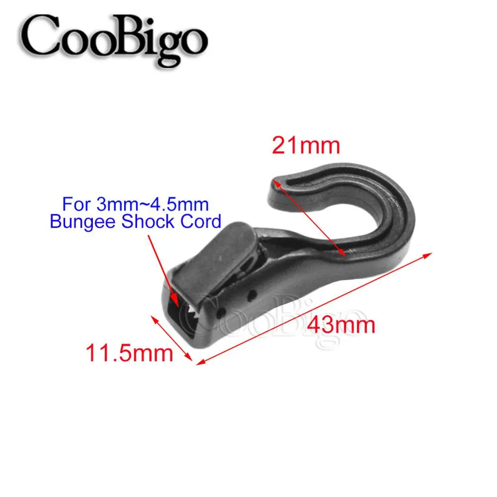 10pcs Open End Cord Hooks Snap Boat Kayak Motorcycle rope Buckle camping tent hook For Bungee Shock Elastic Bungee Cord Straps