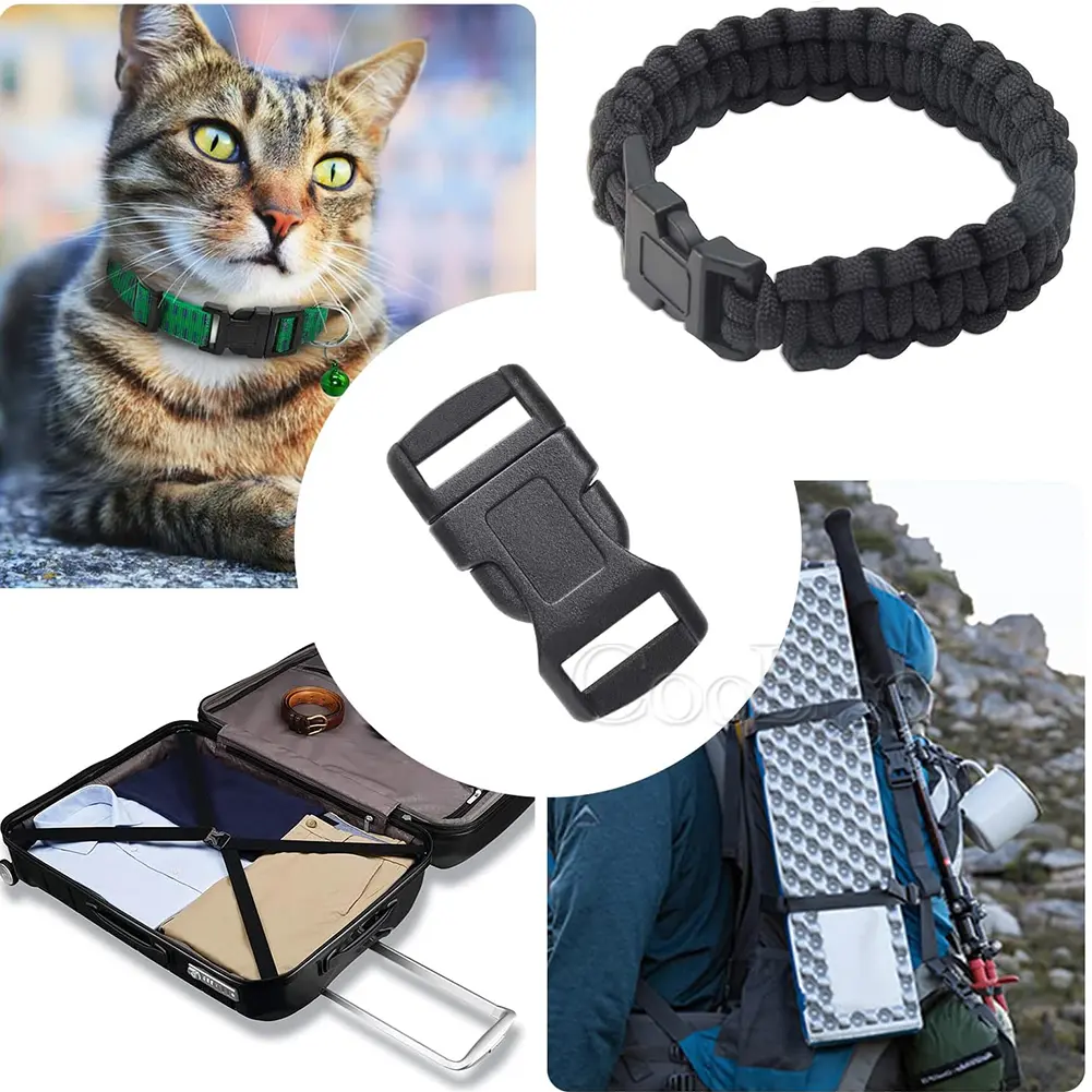20pcs 1/2" Curved Side Release Buckle Paracord Bracelets Clips Clasp Outdoor Camp Backpack Webbing Dog Collar Strap Accessories