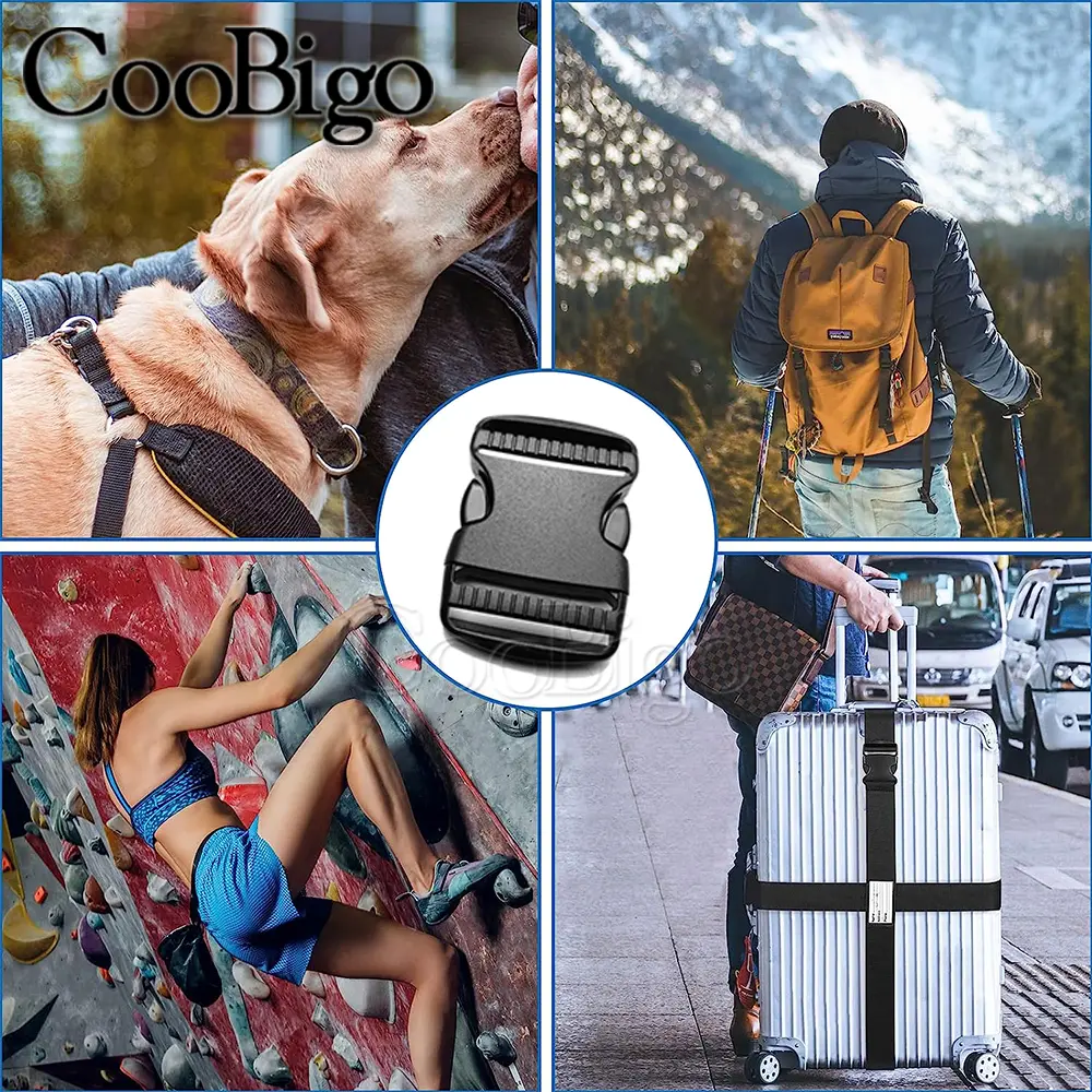 1set Side Release Buckles Tri-Glide Slider D Ring Clasp Adjustable Webbing Outdoor Tactical Molle Backpack Strap Accessories