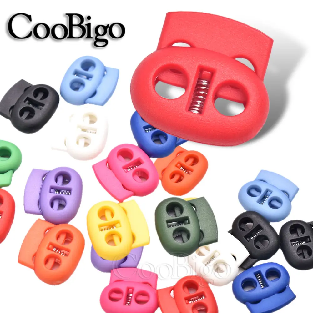 12pcs Cord Lock Stopper Paracord Clip Toggle Clamp Rope End Bean Buckle Lanyard Shoelace Sportswear Accessory 5mm Hole Colorful
