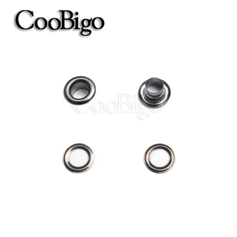 Eyelets Grommets Metal Rings Leather Craft Repair Camping Tent Awnings Auto Canvas Cover Sheet Outdoor Boots Black Nicke CooBigo