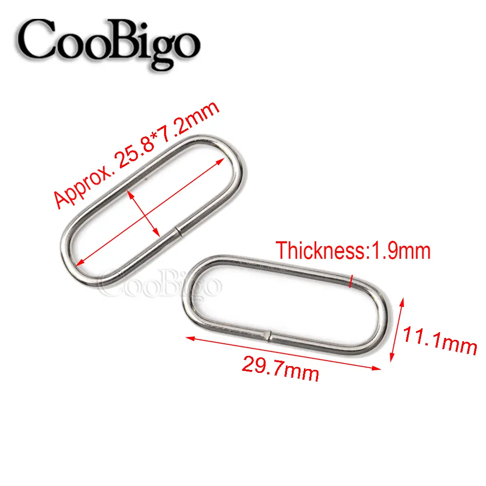 10pcs Metal Belt Loop Oval Rings Non-welded O-Ring D Ring for Backpack Bag Watch Strap Dog Collar Leather Webbing Accessories