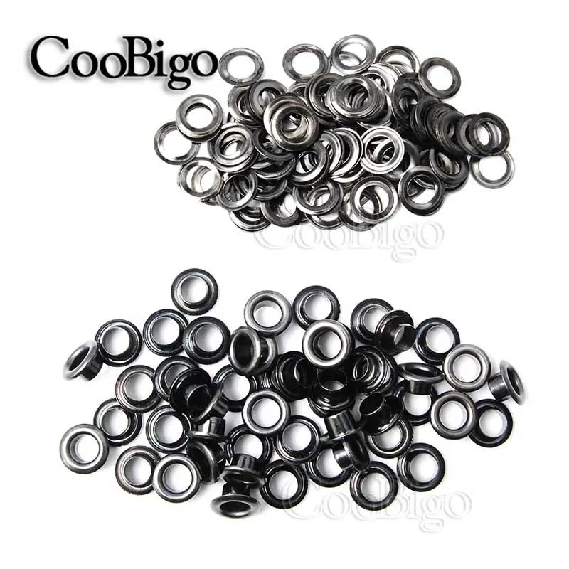 Eyelets Grommets Metal Rings Leather Craft Repair Camping Tent Awnings Auto Canvas Cover Sheet Outdoor Boots Black Nicke CooBigo
