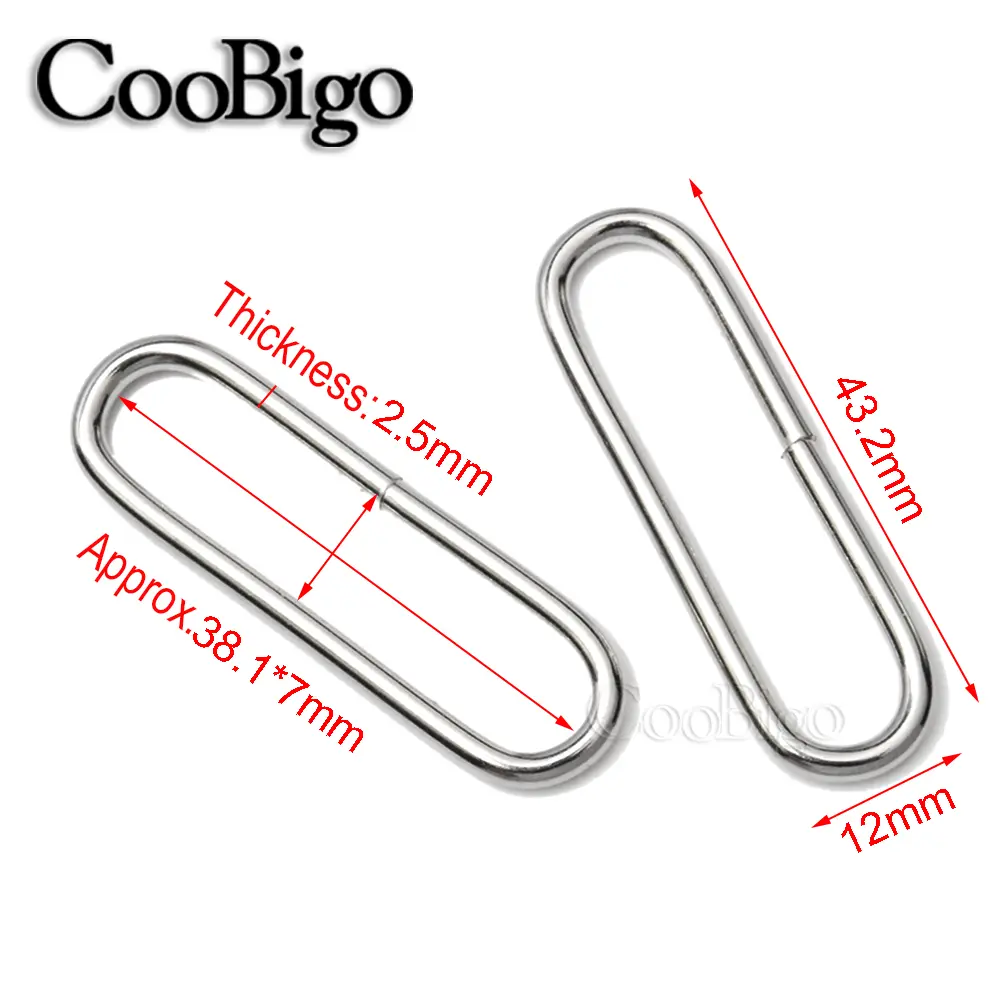 10pcs Metal Belt Loop Oval Rings Non-welded O-Ring D Ring for Backpack Bag Watch Strap Dog Collar Leather Webbing Accessories