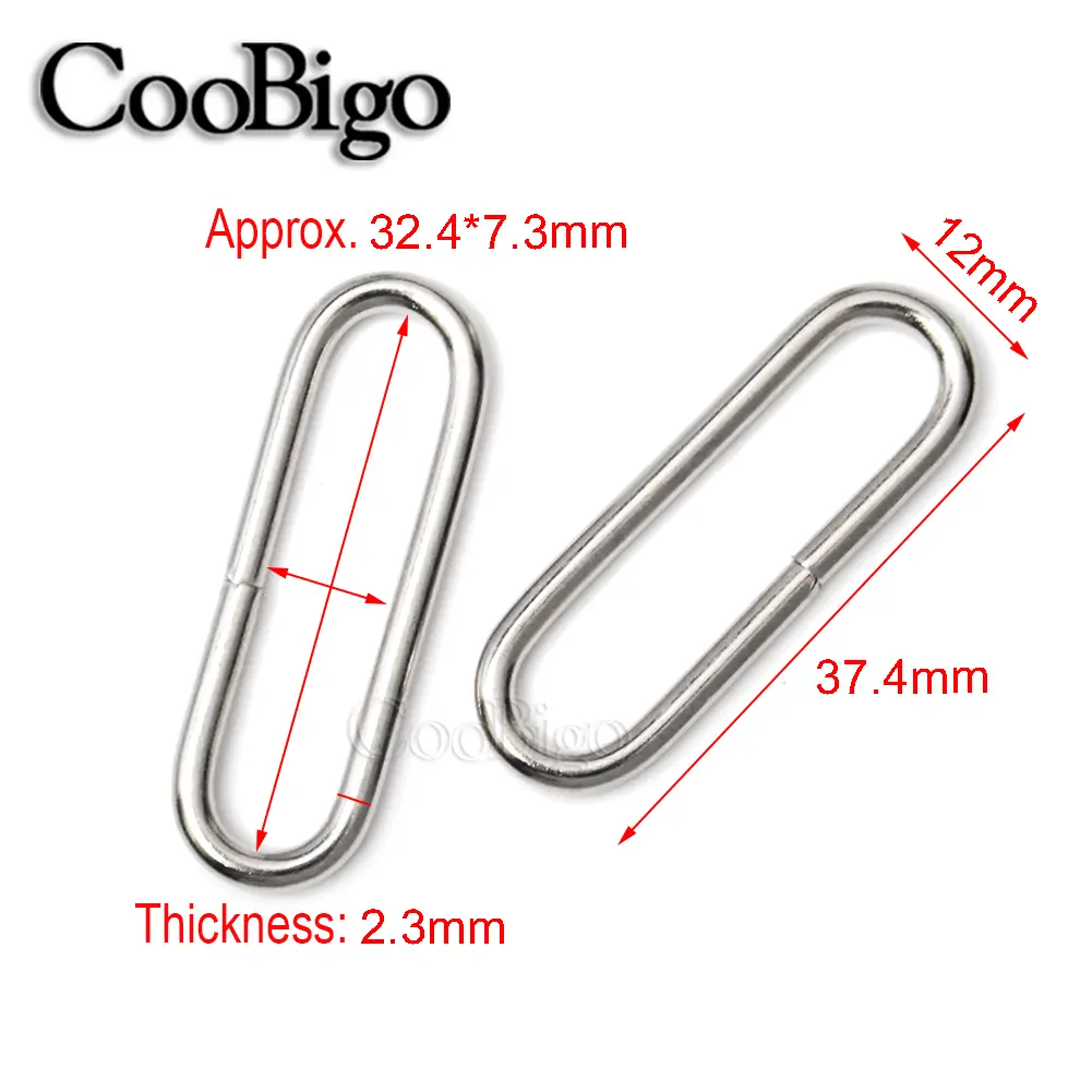 10pcs Metal Belt Loop Oval Rings Non-welded O-Ring D Ring for Backpack Bag Watch Strap Dog Collar Leather Webbing Accessories