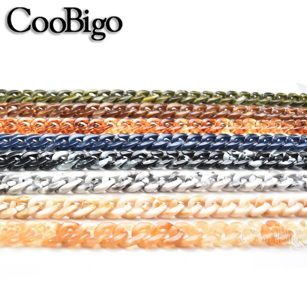 Marbling Acrylic Chain Links Plastic Beads for DIY Earrings Bracelet Necklace Glasses Masks Lanyard Accessories Colorful 50pcs