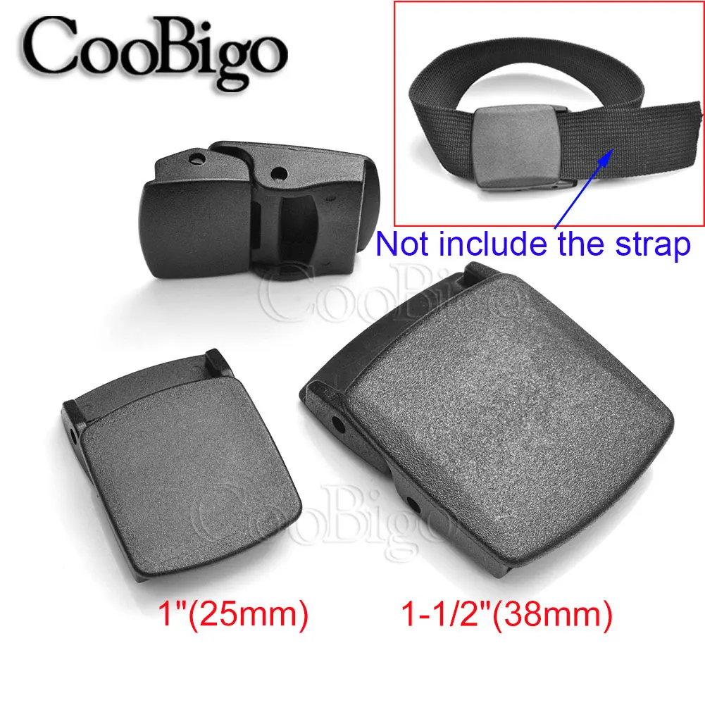 Plastic Belt Buckle Toggle Tactical Clip Cam Webbing Strap Outdoor Backpack Clothes DIY Accessories Black 25mm 38mm 1pc