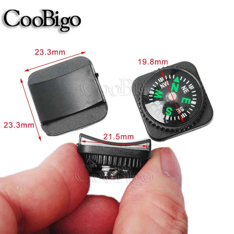 Mini Compass Portable North Navigation Button for Paracord Bracelet Bag Strap Watch Accessories Survival Outdoor Hiking Kit 1pc