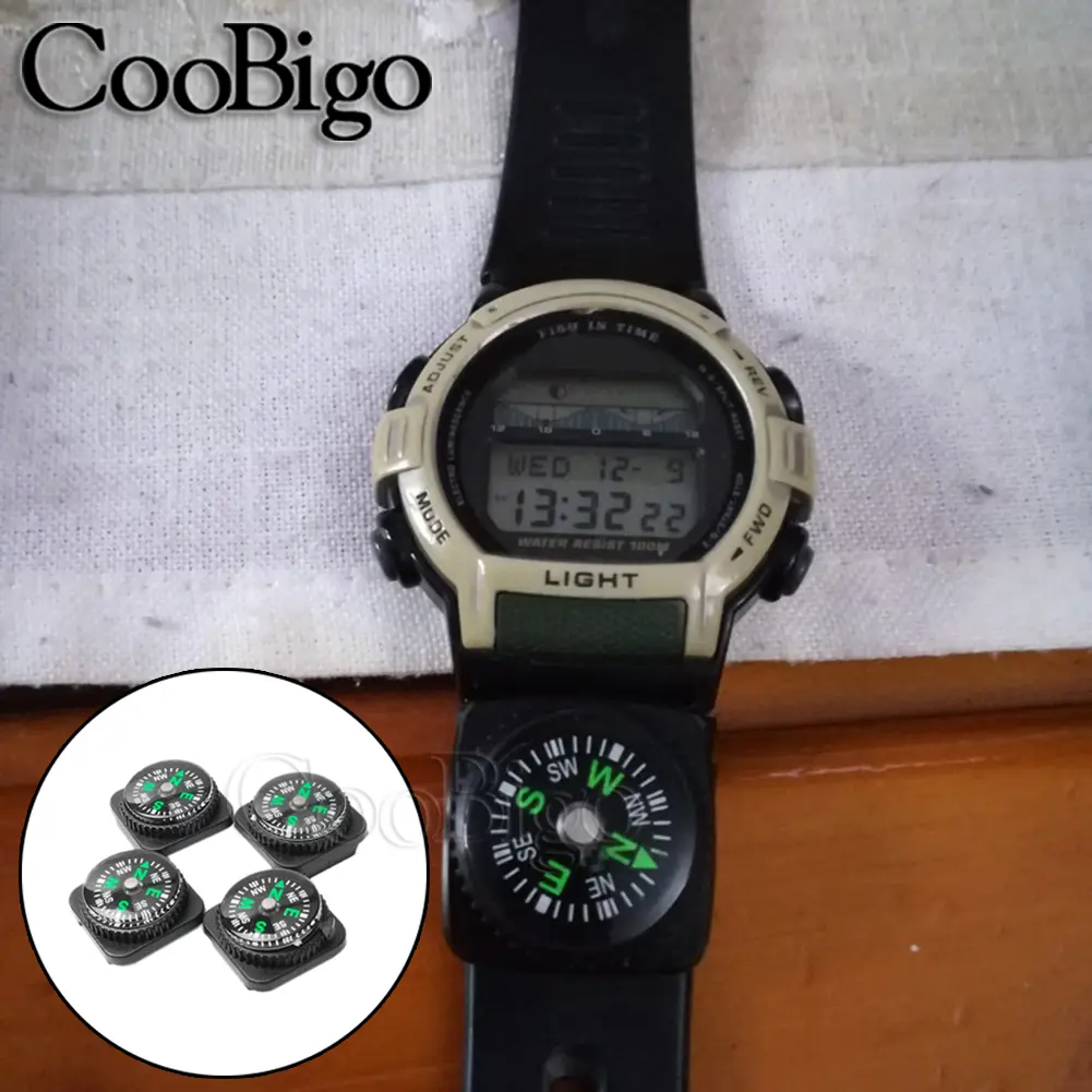 Mini Compass Portable North Navigation Button for Paracord Bracelet Bag Strap Watch Accessories Survival Outdoor Hiking Kit 1pc