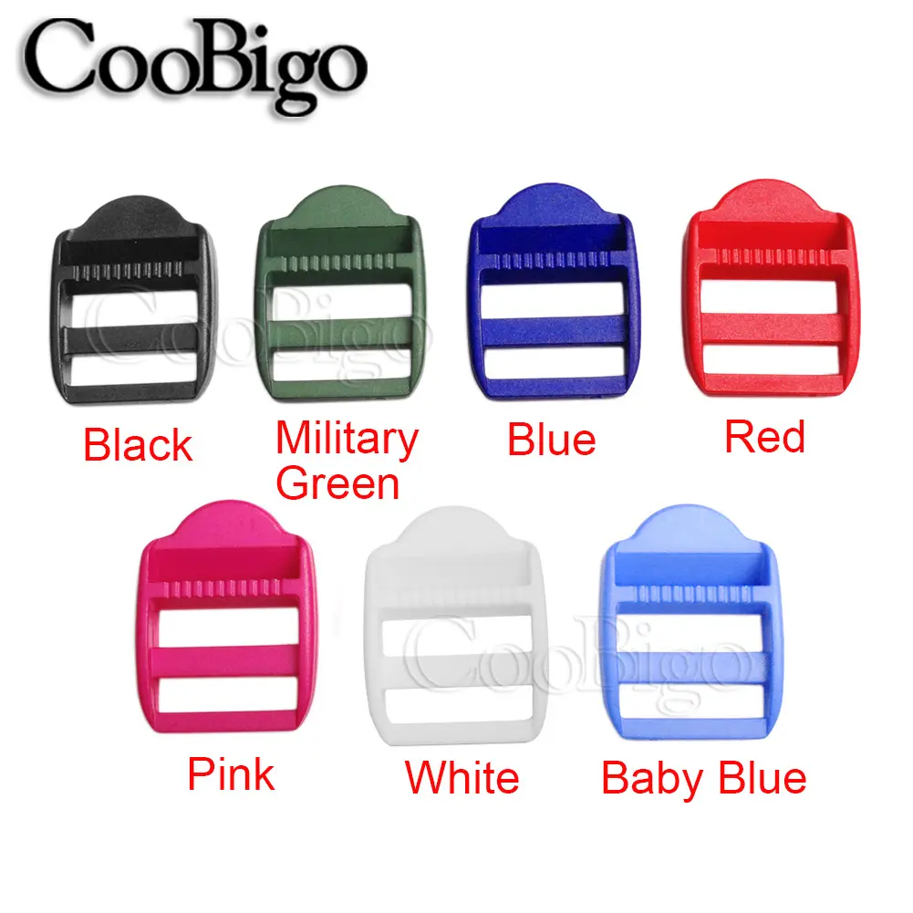 25mm Slider Tri-Glide Buckle Ladder Lock for Backpack Strap Adjuster Bag Webbing Adjustment Accessories Rectangle 5pcs Plastic