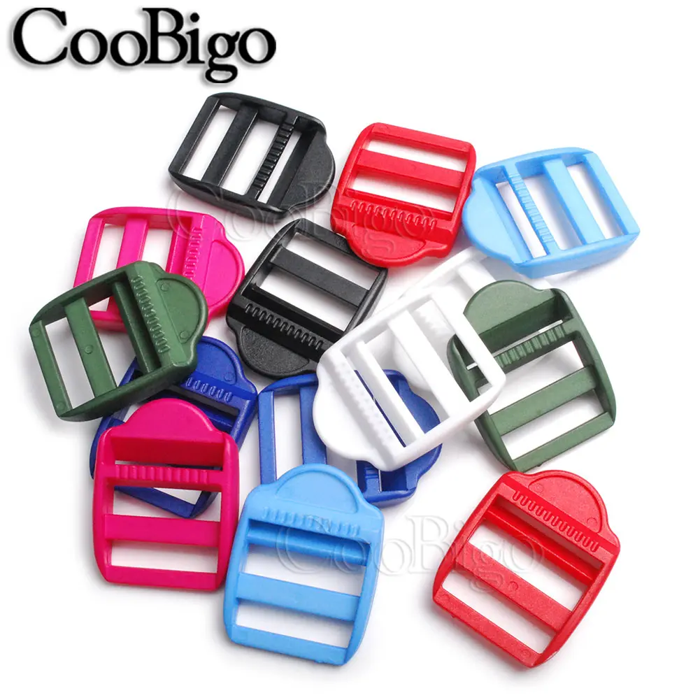 25mm Slider Tri-Glide Buckle Ladder Lock for Backpack Strap Adjuster Bag Webbing Adjustment Accessories Rectangle 5pcs Plastic