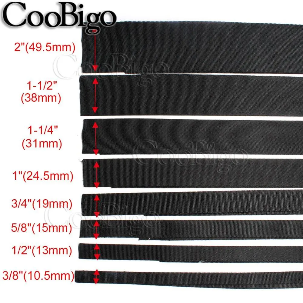 10-50mm Polyester Fibre Webbing Band Outdoor Backpack Strap DIY Belt Ribbon Bag Dog Collar Harnes Accessories Black 10yards